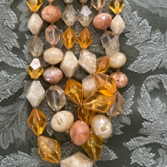1960's Three Strand Bead Necklace - Picture 4 of 7